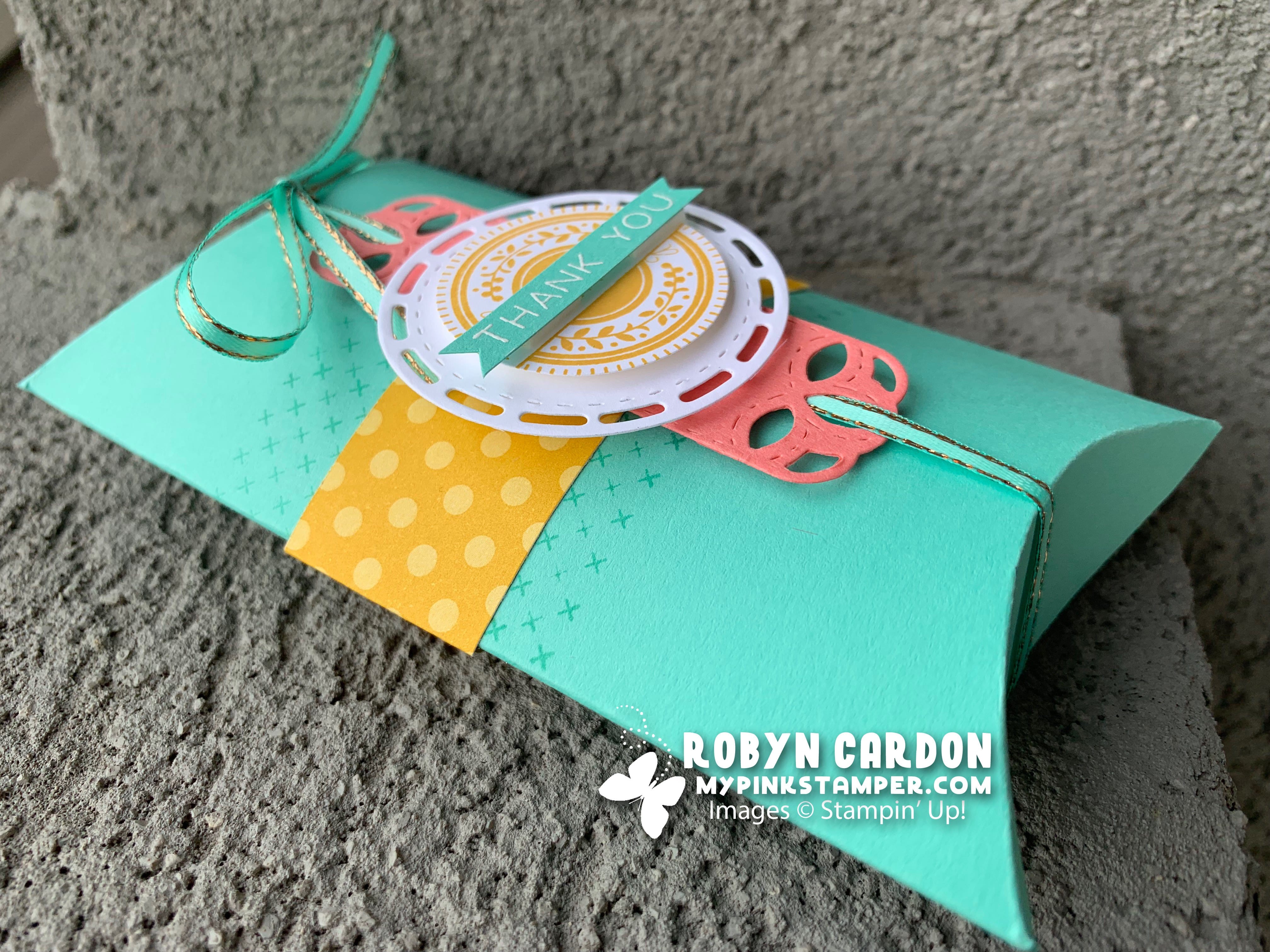 {VIDEO}Episode 693 – Stampin’ Up! Stitched All Around Pillow Box – Catalog Copy