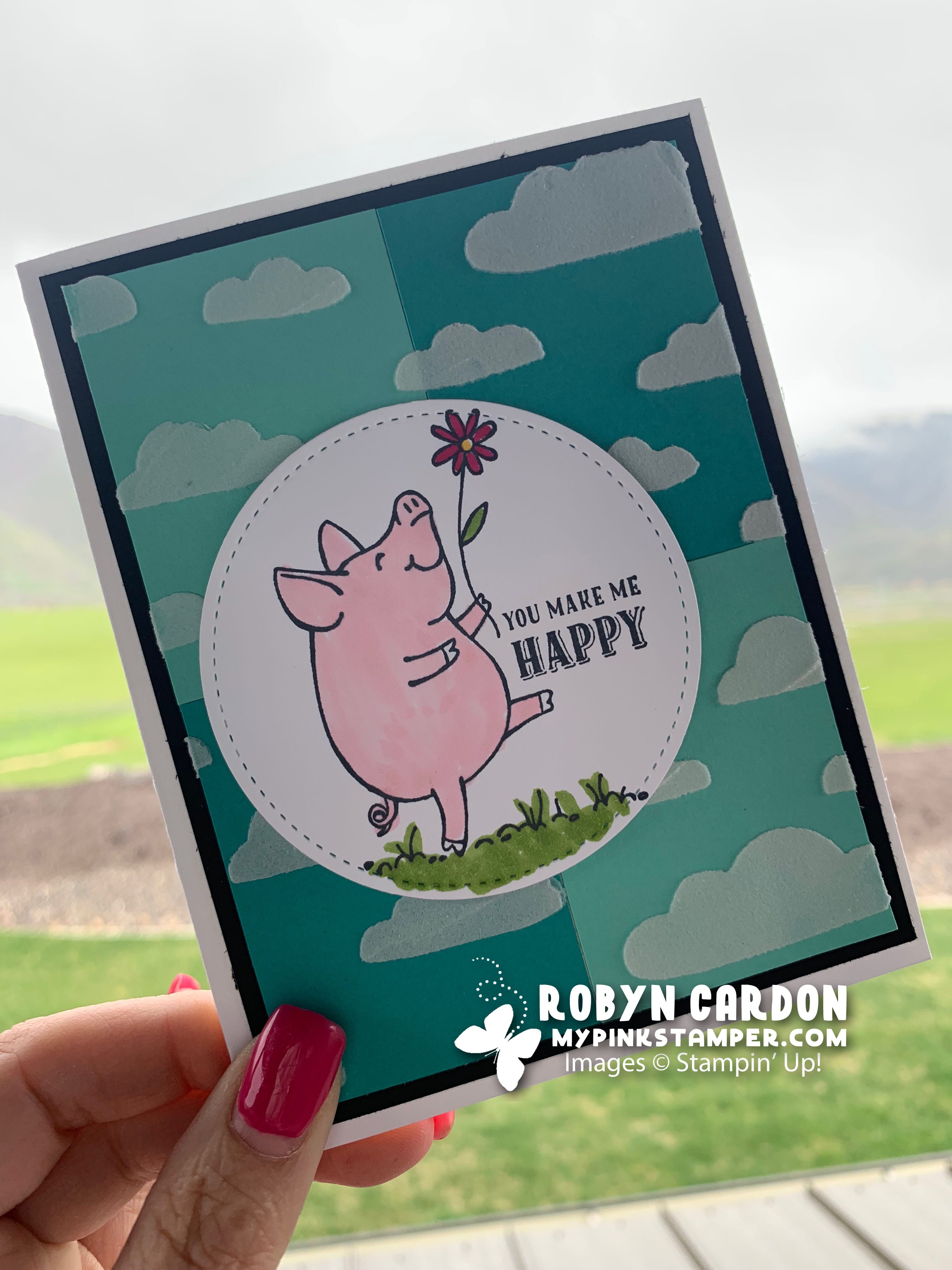 {VIDEO}Episode 699 – Stampin’ Up! This Little Piggy w/ Embossing Paste Technique!