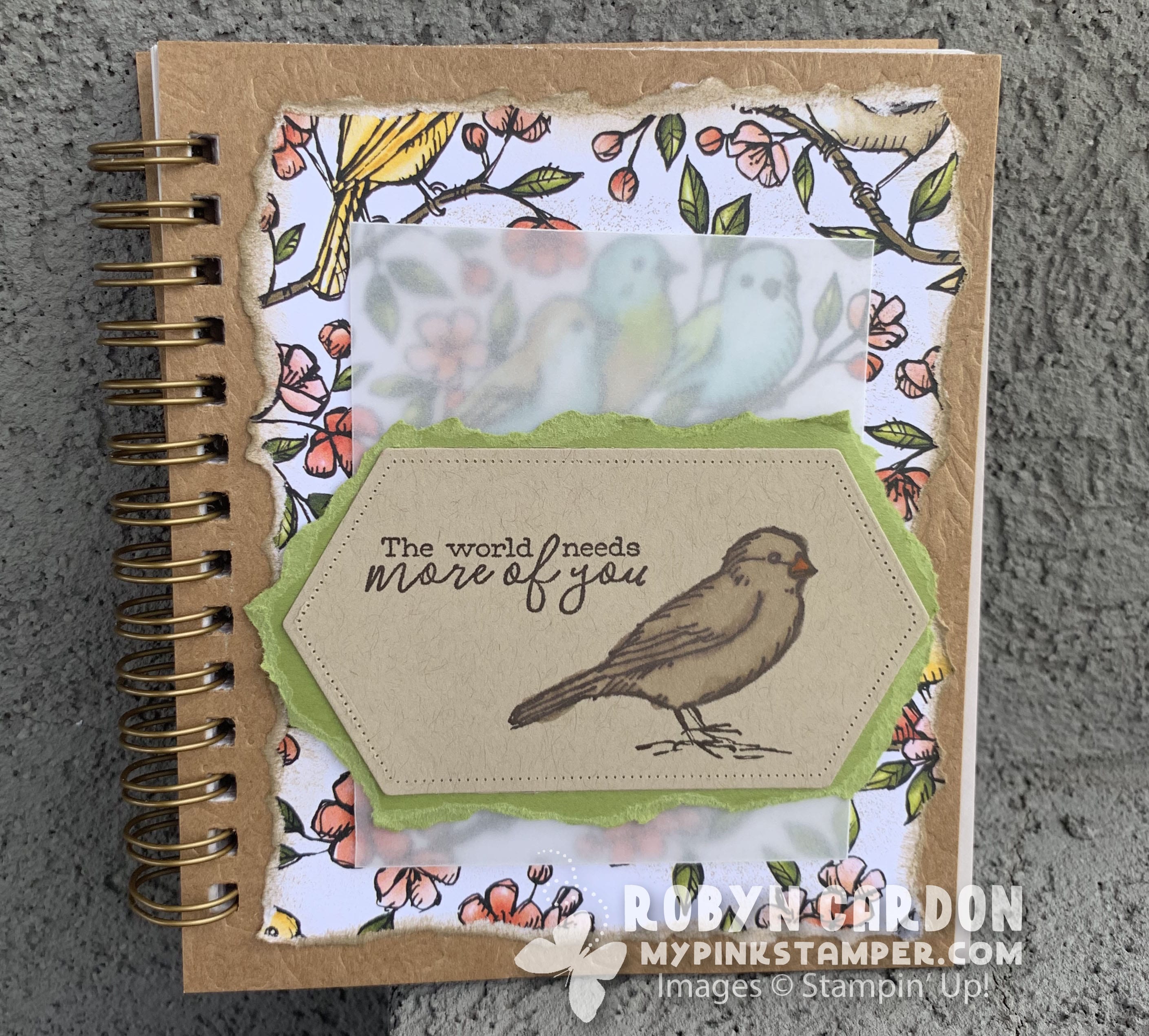{VIDEO}Stampin’ Up! Pressed Petals Journal w/ Free as a Bird!  (Winners announced!)