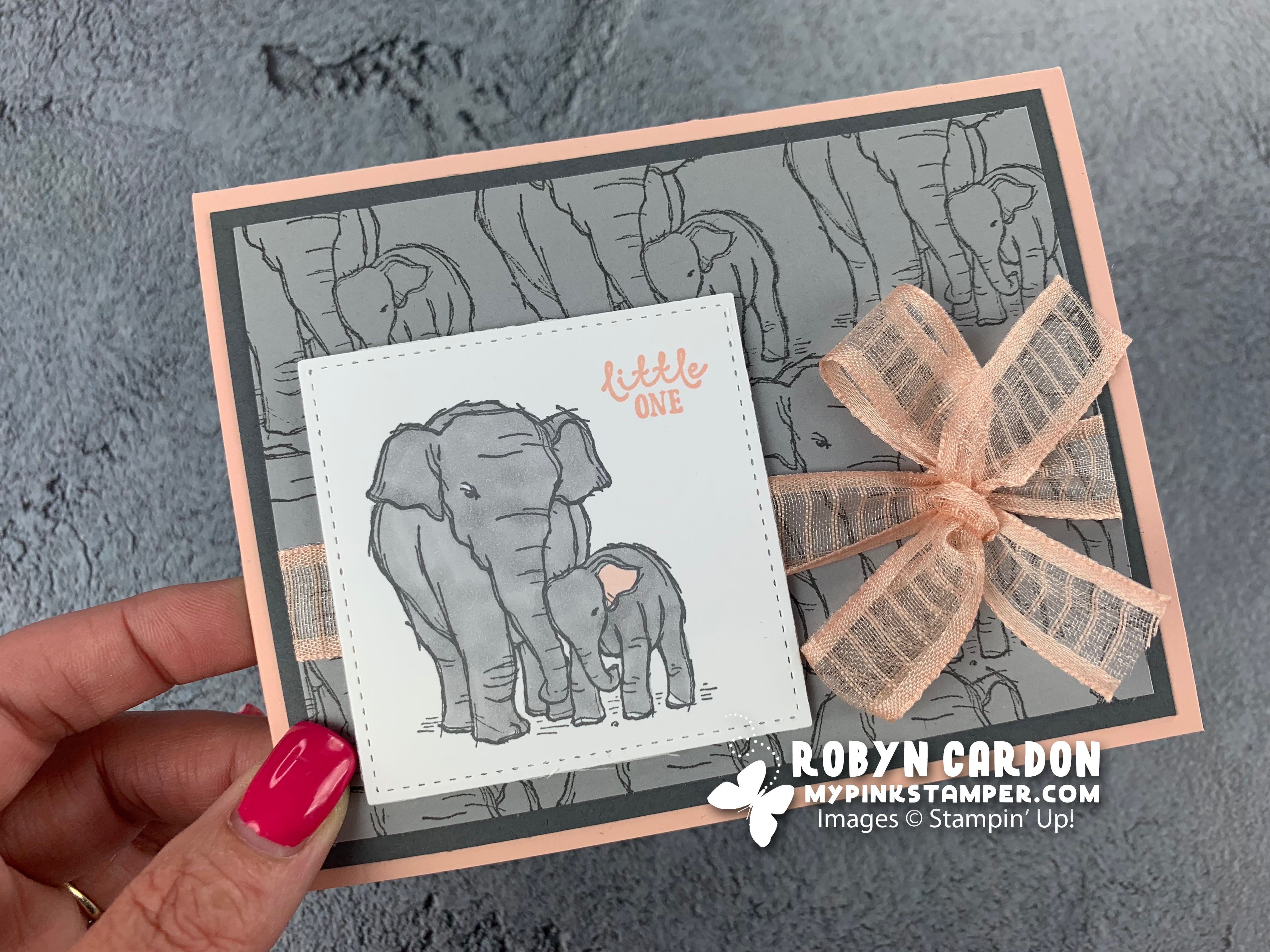 {VIDEO}Stampin’ Up! Wildy Happy Elephant Card & My Pink Candy Giveaway!