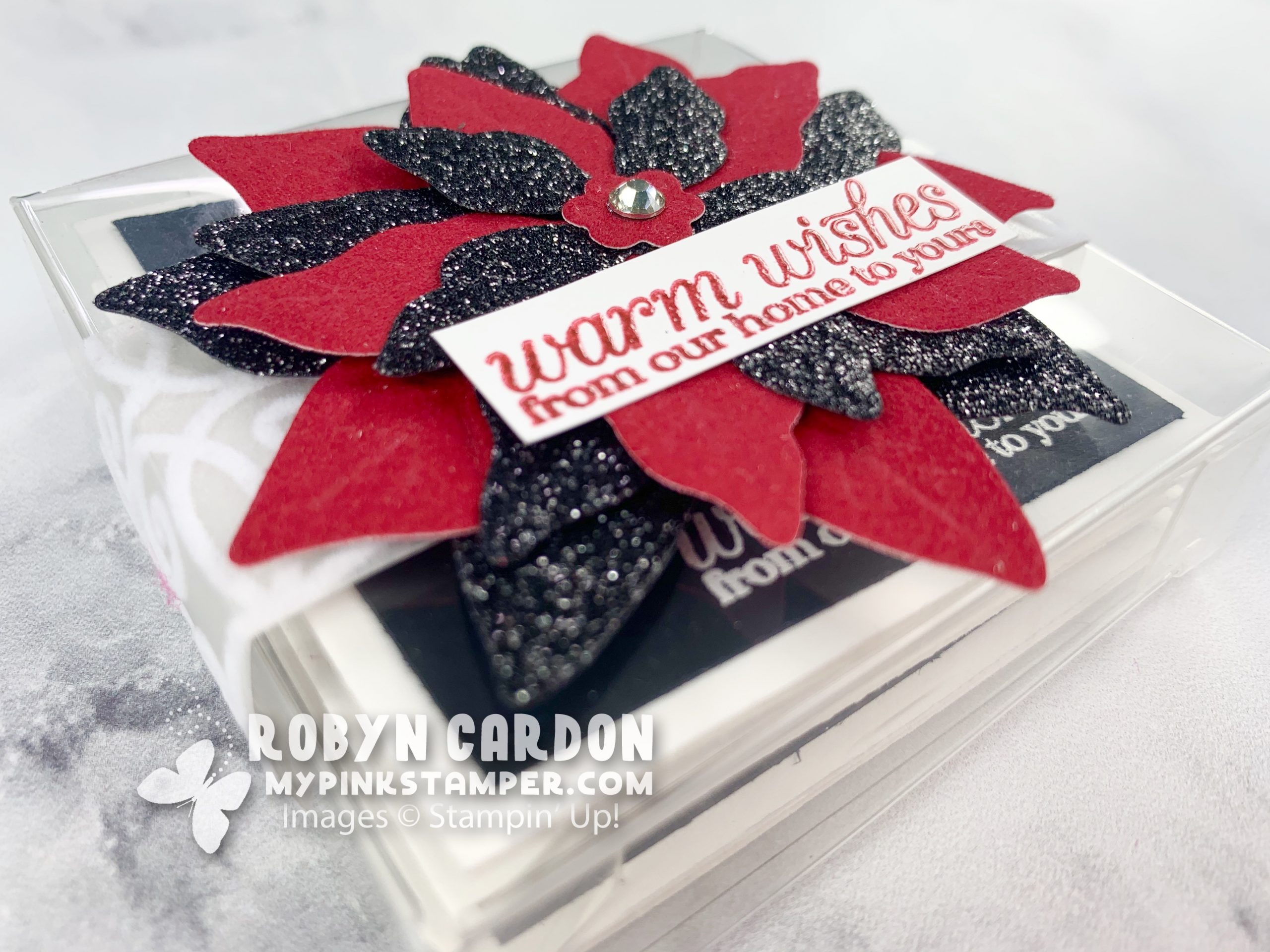 {VIDEO}Episode 801 – Stampin’ Up! Poinsettia Petals Belly Band Mini Card Box