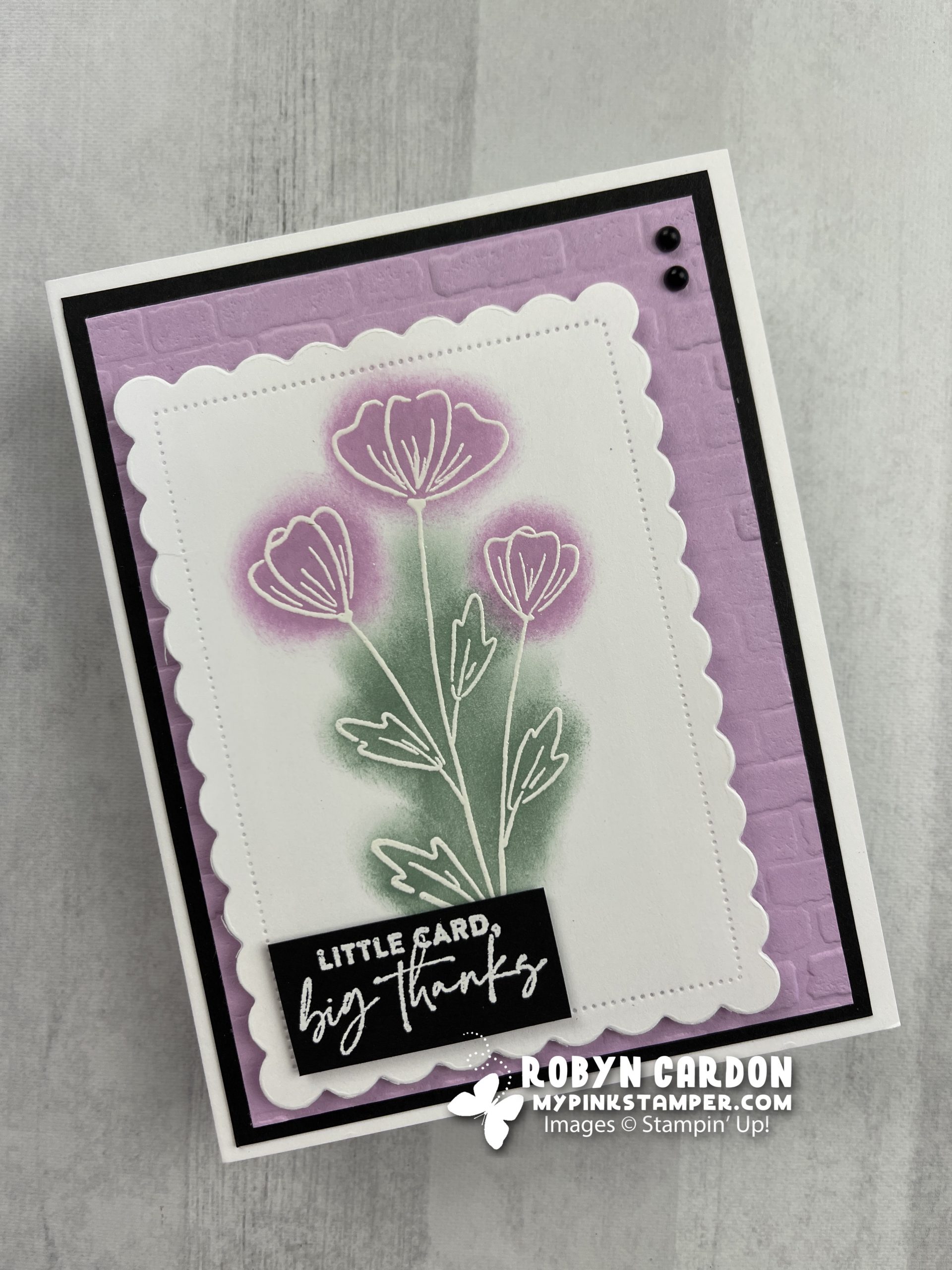 Emboss resist, stampin up flowers of friendship, video tutorial, my pink stamper