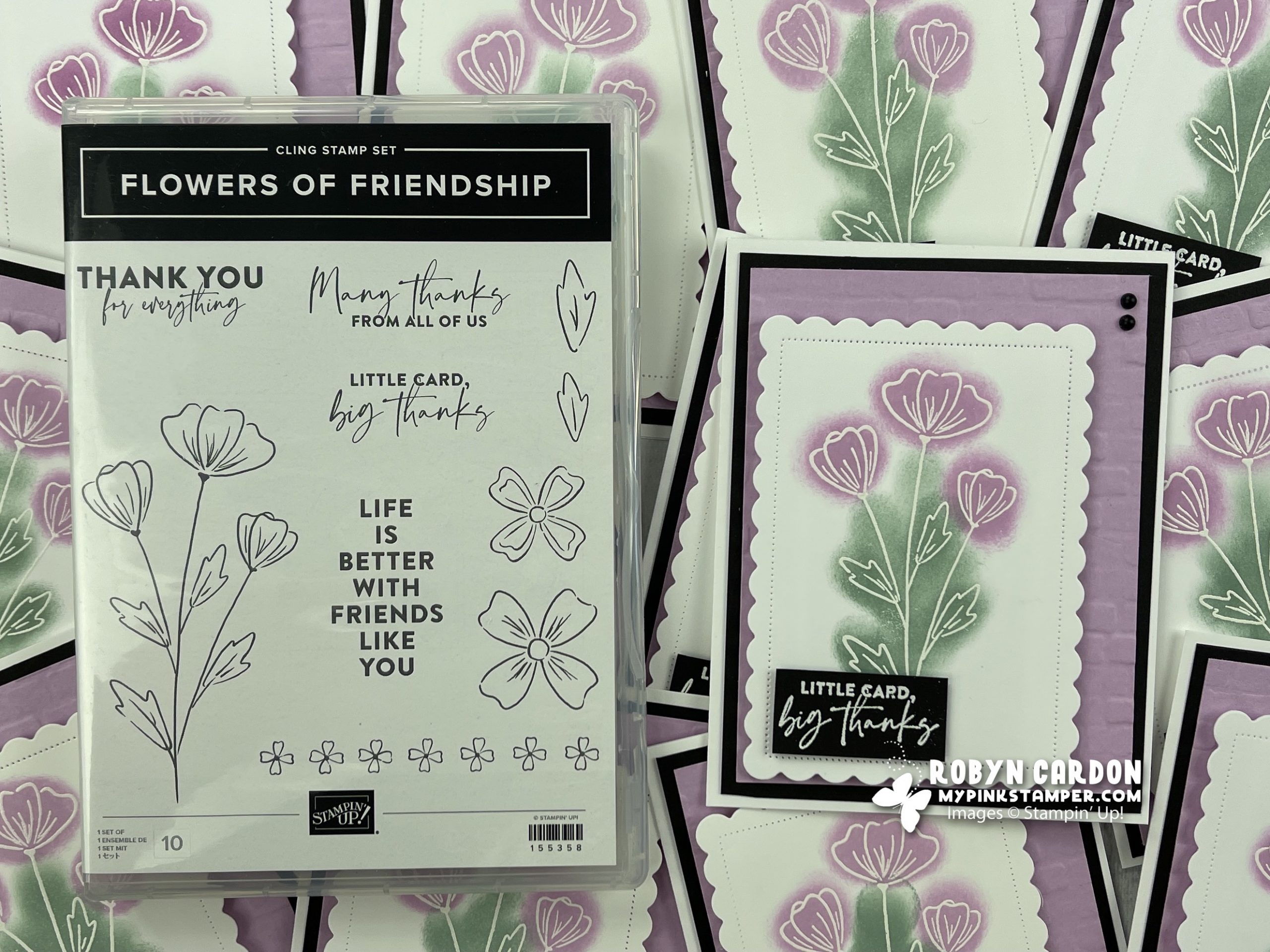 Emboss resist, stampin up flowers of friendship, video tutorial, my pink stamper