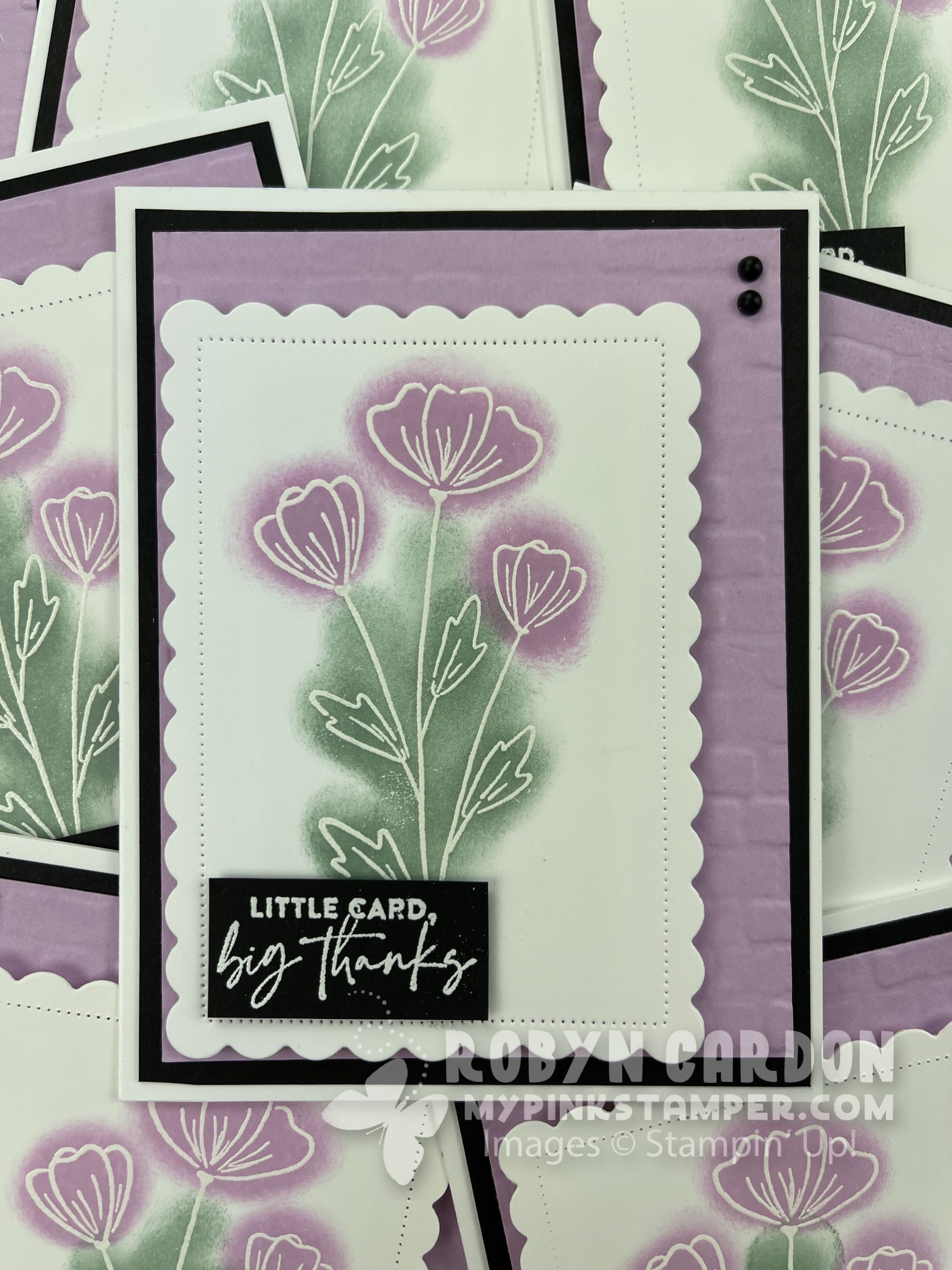 Emboss resist, stampin up flowers of friendship, video tutorial, my pink stamper