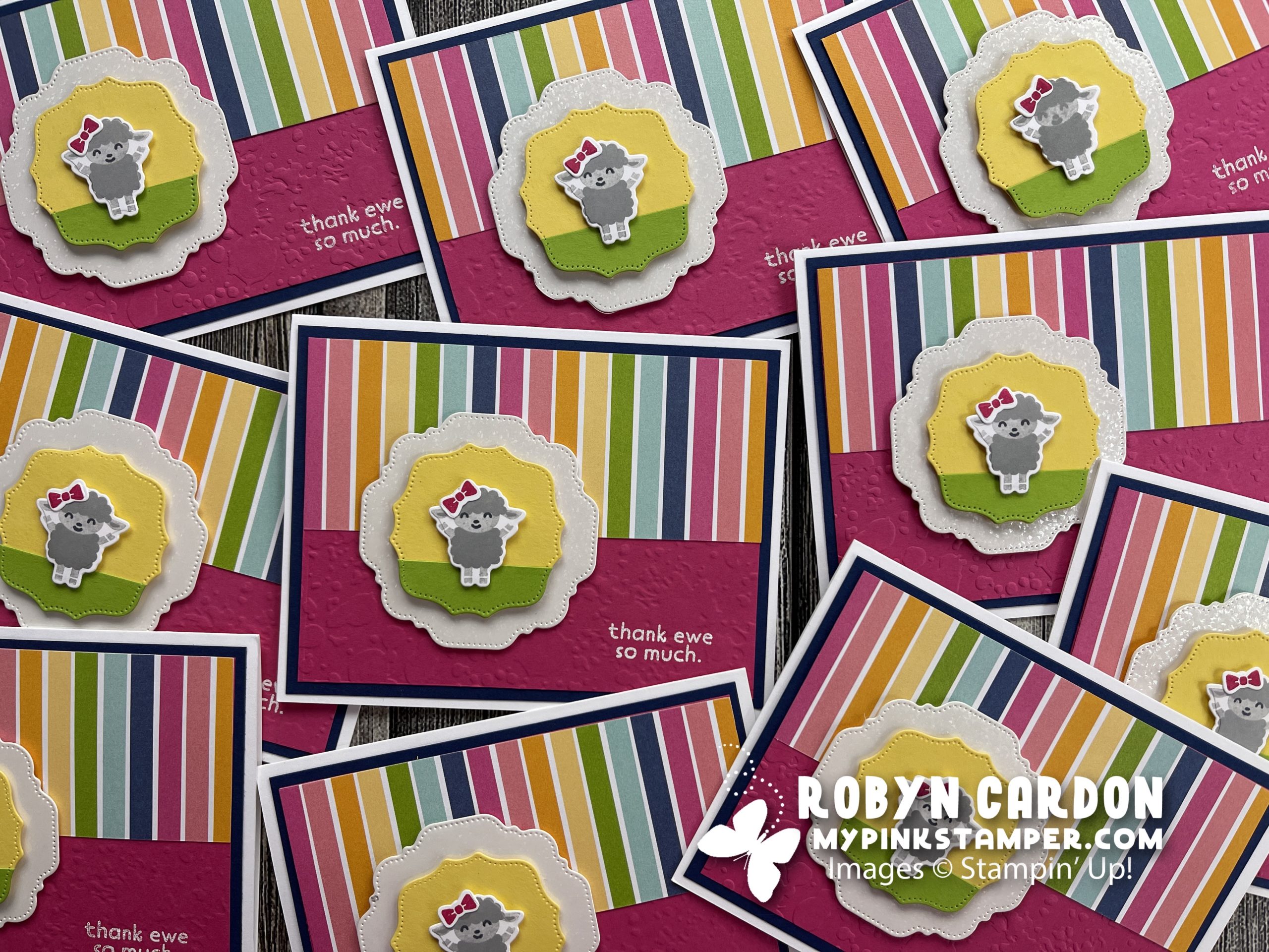 {VIDEO}Stampin’ Up! Hippo Happiness Rainbow Sheep Card – Episode 853